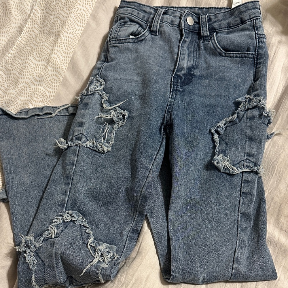 SHEIN Distressed Kids Jeans - Blue